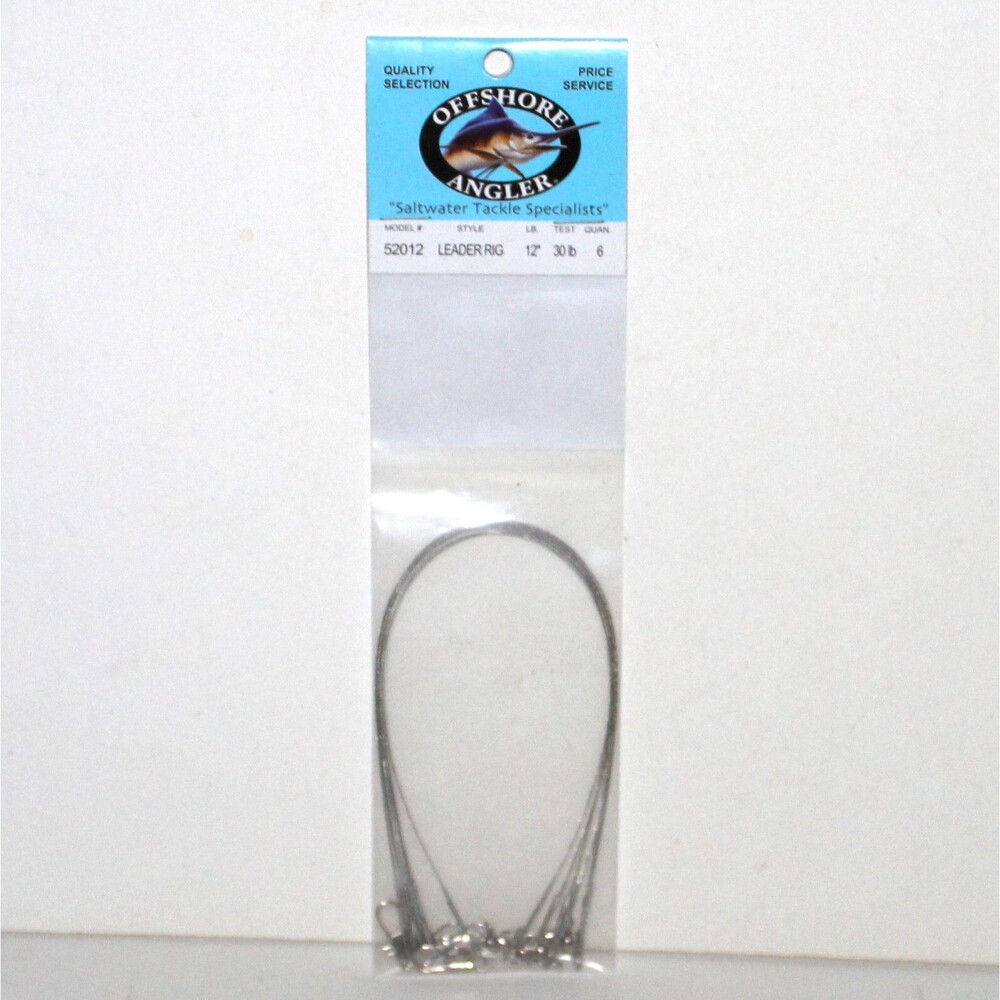 Offshore Angler Wire Leader Ring 6 pack #52012 silver 12" 30lb